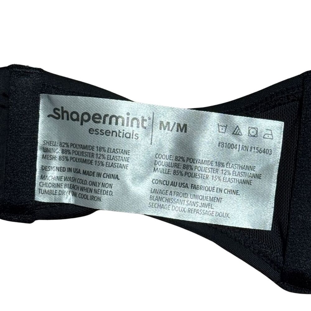 SHAPERMINT Halter Bikini Top MEDIUM Black Full Coverage Adjustable Underwire NWT - Picture 5 of 7